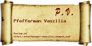 Pfefferman Vaszilia névjegykártya